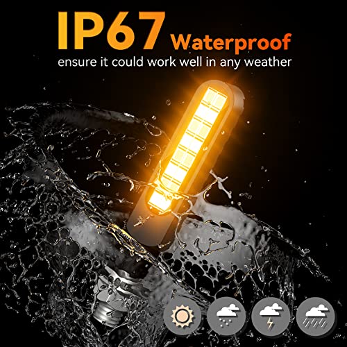 iFunyLED 2PCS Flowing LED Motorcycle Turn Signal Strobe Brake Tail Lights, Aluminum Alloy 12V Super Bright Motorbike Front Rear Blinkers Fit for Harley Honda KTM Kawasaki Suzuki Yamaha - Red & Amber - Image 4
