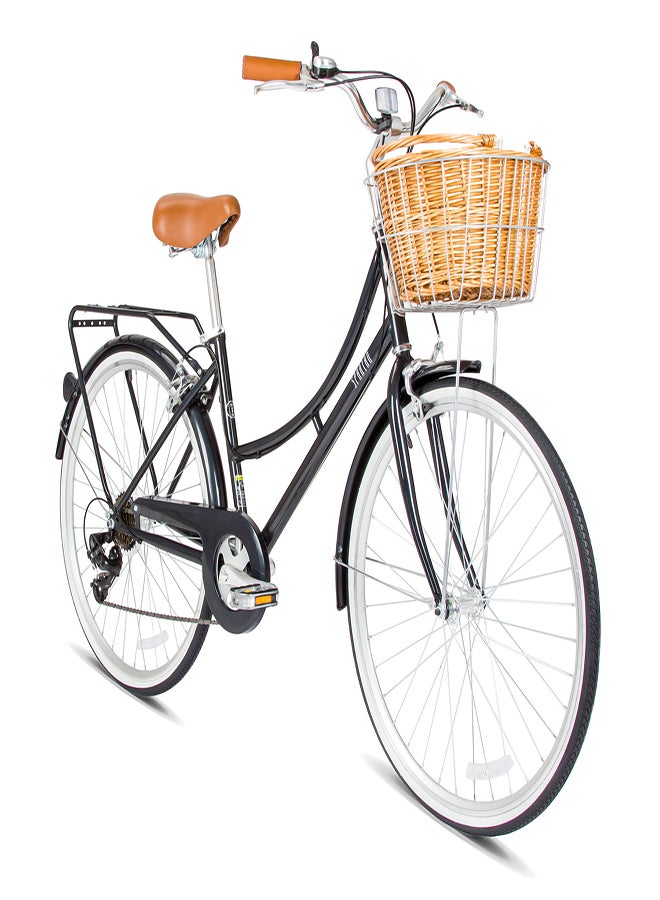 Spartan Platinum City Bike | 26 Inch Wheel Size | 7 Speed Gear Shifter | Black Color With Basket  - Image 3