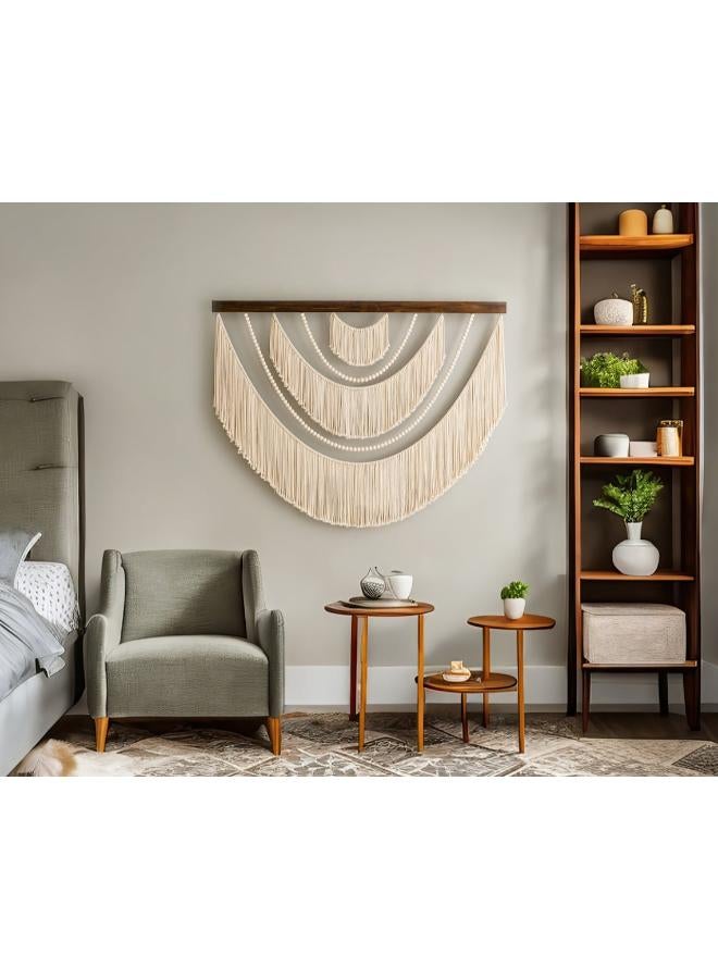 انتيكيانو بساط مكرمية كبير للتعليق على الحائط مصنوع يدويًا من اننتيكانو على الطراز البوهيمي - Image 4