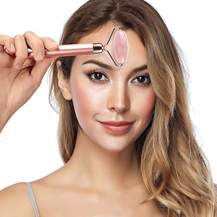 SSGP 4-in-1 Face Massager and Gua Sha Set for Women, Rose Quartz Face Roller Skin Care Tools Electric Eye Massager Tool for Face Skin Roller - Image 4
