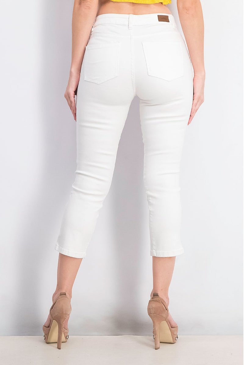 Tchibo Women Plain Straight Fit Stretchable Jeans, White - Image 4