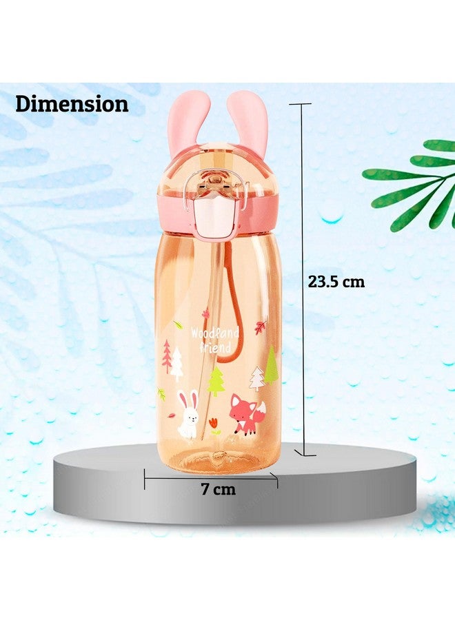 FunBlast Water Bottles for kids, Cute Design Water Bottle with Sipper, Sipper bottle for Kids -Anti-leak Kids Cartoon Water Bottle for Children- 550 ML (Rabbit) - Image 2