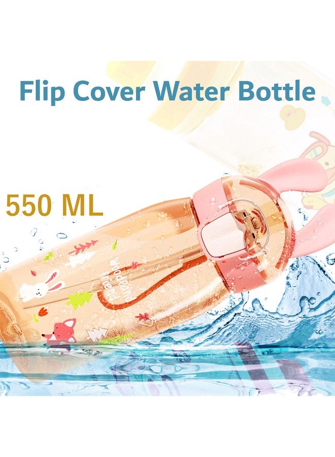 FunBlast Water Bottles for kids, Cute Design Water Bottle with Sipper, Sipper bottle for Kids -Anti-leak Kids Cartoon Water Bottle for Children- 550 ML (Rabbit) - Image 4