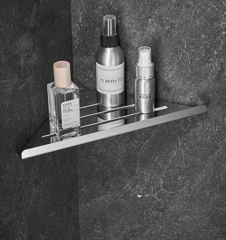YISMAN Lavatory Bathroom Corner 304 Stainless Steel Shelf Wall Mount Triangular Shower Corner Shelf,Polished - Image 2
