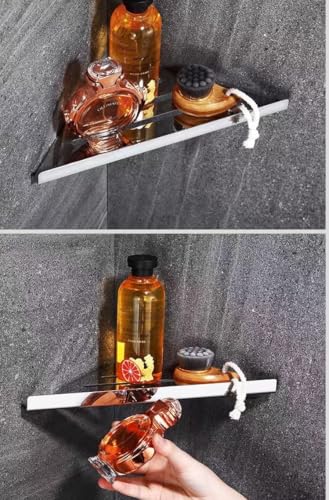 YISMAN Lavatory Bathroom Corner 304 Stainless Steel Shelf Wall Mount Triangular Shower Corner Shelf,Polished - Image 3