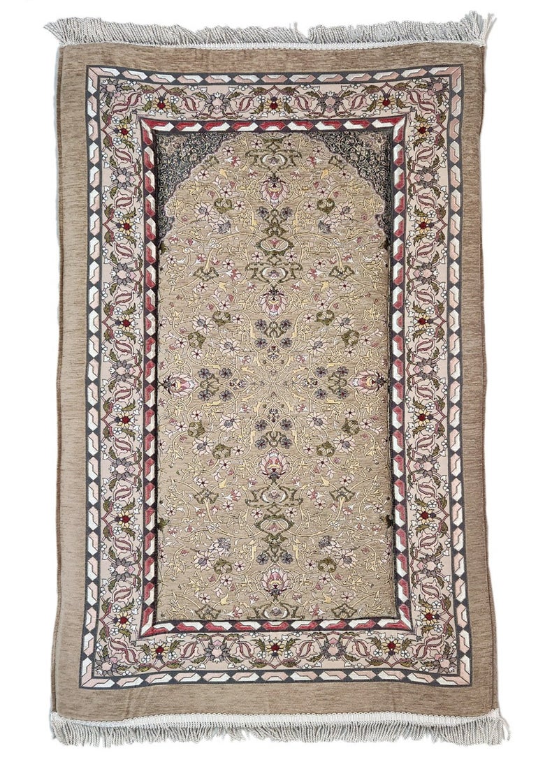 Museum Large Size Memory Foam Prayer Mat. Comfortable Prayer Rug. Elegant Essential Design Sajadah with Foam-Golden 4 - Image 1