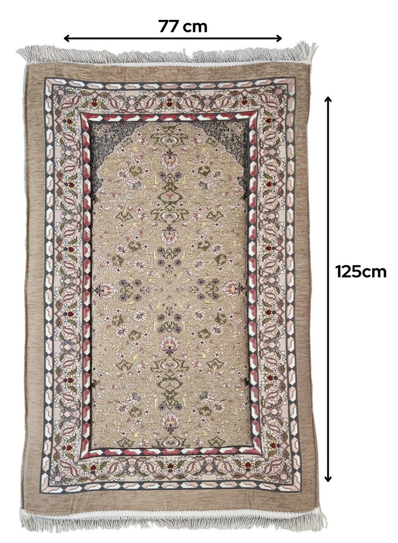 Museum Large Size Memory Foam Prayer Mat. Comfortable Prayer Rug. Elegant Essential Design Sajadah with Foam-Golden 4 - Image 4