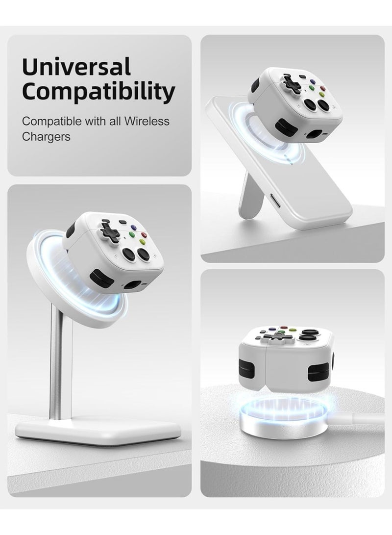 X-level Case for AirPods Pro 3 (2025) with Secure Lock Clip, Hard Shell Game Console Design Shockproof Protective Cover for Apple AirPod Pro 3rd Generation with Cleaner Kit & Keychain, White - Image 5