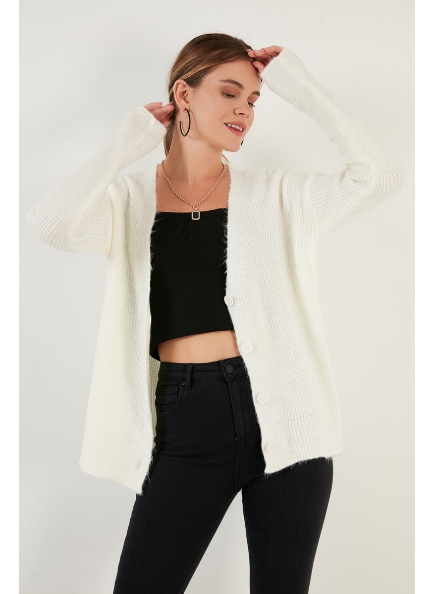 Lela Buttoned V-Neck Knitted Cardigan Women's Cardigan 6310005  - Image 3