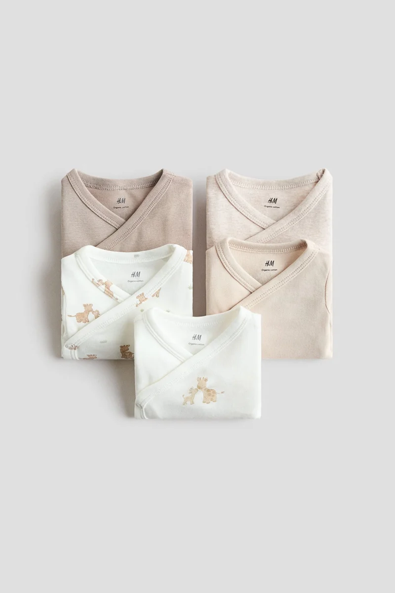 H&M 5-pack wrapover bodysuits