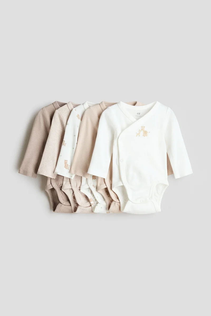 H&M 5-pack wrapover bodysuits