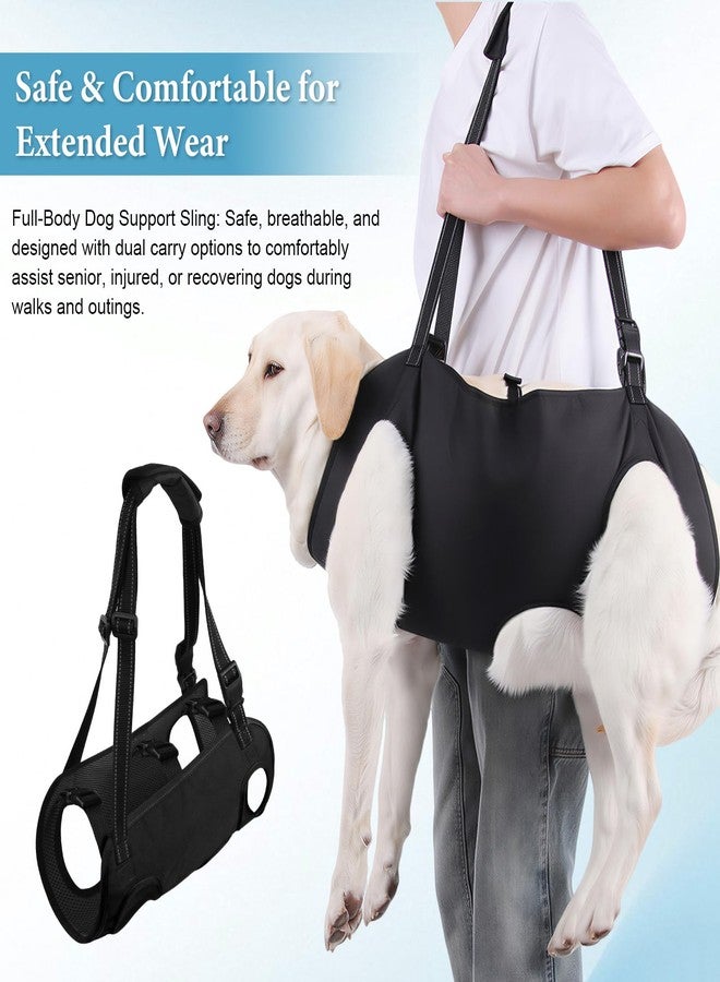 MLLNFUE Dog Carry Sling Emergency Backpack, Adjustable Dog Lift Harness with Leg Support for Senior & Injured Dogs, Arthritis Rehabilitation Pet Carrier for Hiking, Travel & Rescue - Black (Black, X-Large) - Image 5