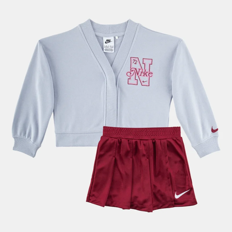نايكي طقم تيشيرت وشورت بنمط تنورة فارسيتي بريب للأطفال