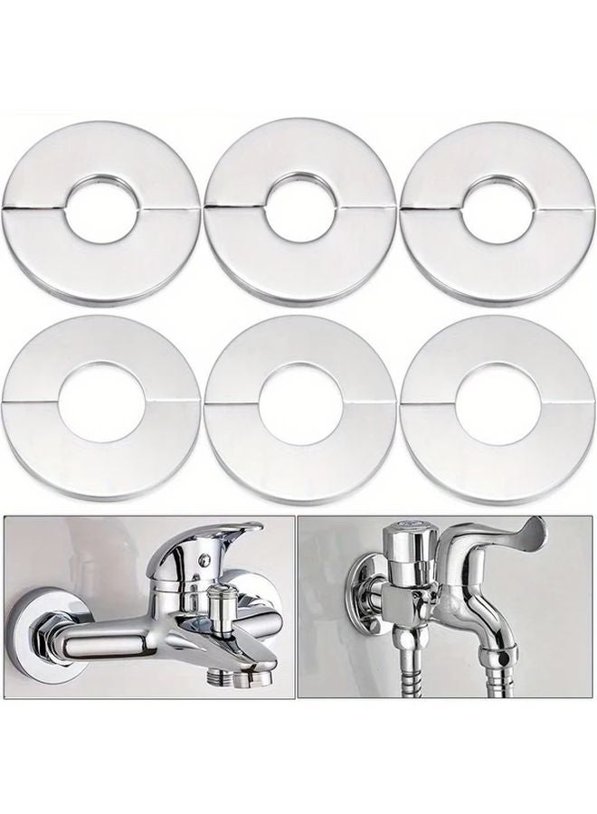 6pcs 25mm 316 Stainless Steel Faucet Escutcheon Covers Rust Resistant Wall Decor - Image 1