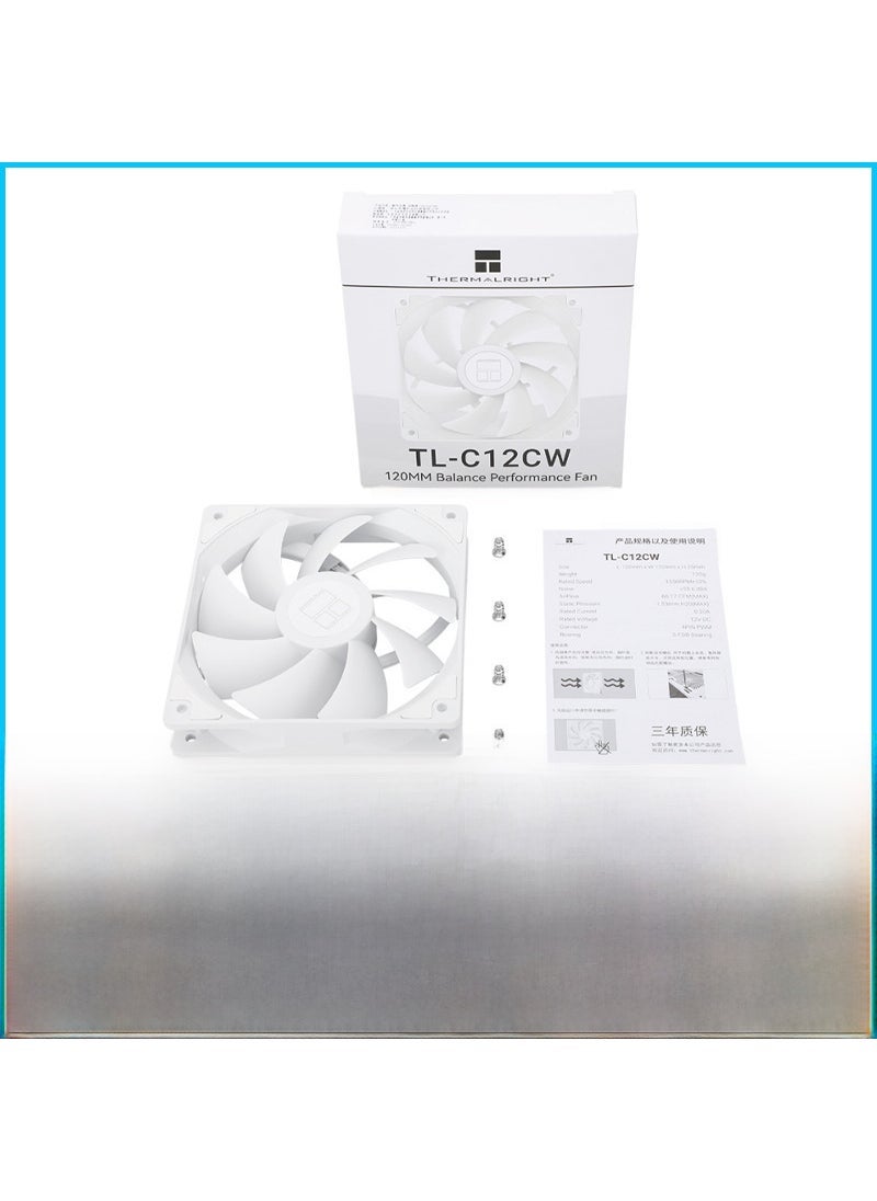 Arabest 1 x 5 pcs TL-C12C Performance 12cm ARGB Case Fan S-FDB Bearing TL-C12CW reverse white frame White leaves (single pack boxed version) 