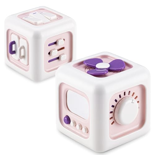 SOCBTNSO Busy Cube Toy for 1 Year Old Girl Gifts Montessori for Baby Girl Travel Sensory Toys for Toddlers 13 Learning Fine Motor Skills 1st Birthday Girl Gifts 12 Months - Image 1