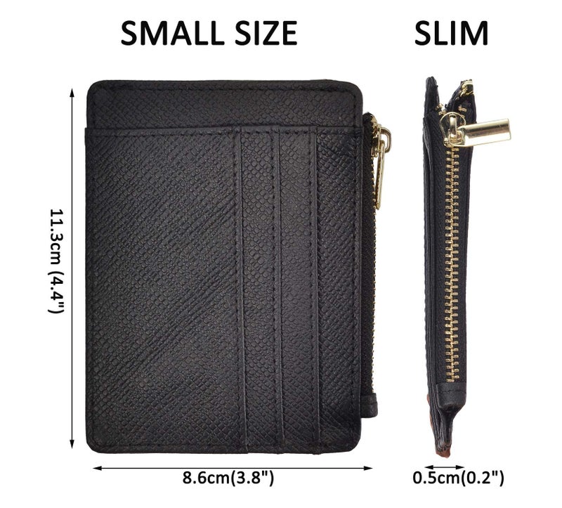 woogwin Slim RFID Credit Card Holder for Women Mini Front Pocket Wallet Purse With Keychain - Image 5