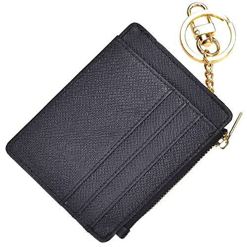 woogwin Slim RFID Credit Card Holder for Women Mini Front Pocket Wallet Purse With Keychain - Image 1