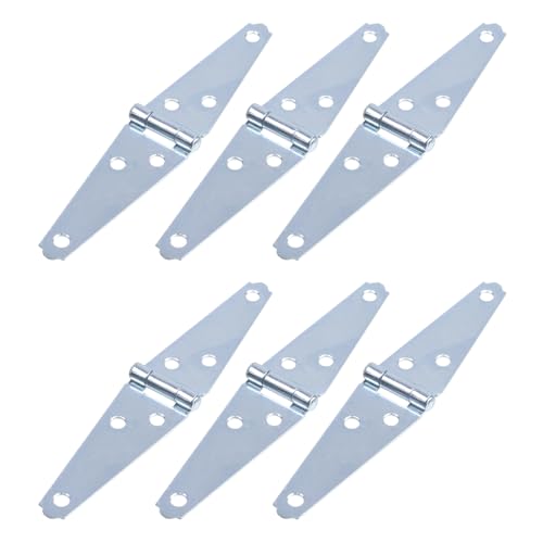 Geesatis 3 inch Strap Hinges Heavy Duty Gate Hinges Cabinet Latch Door Hinge with Mounting ScrewsIronSilver ColorPack of 6 - Image 1
