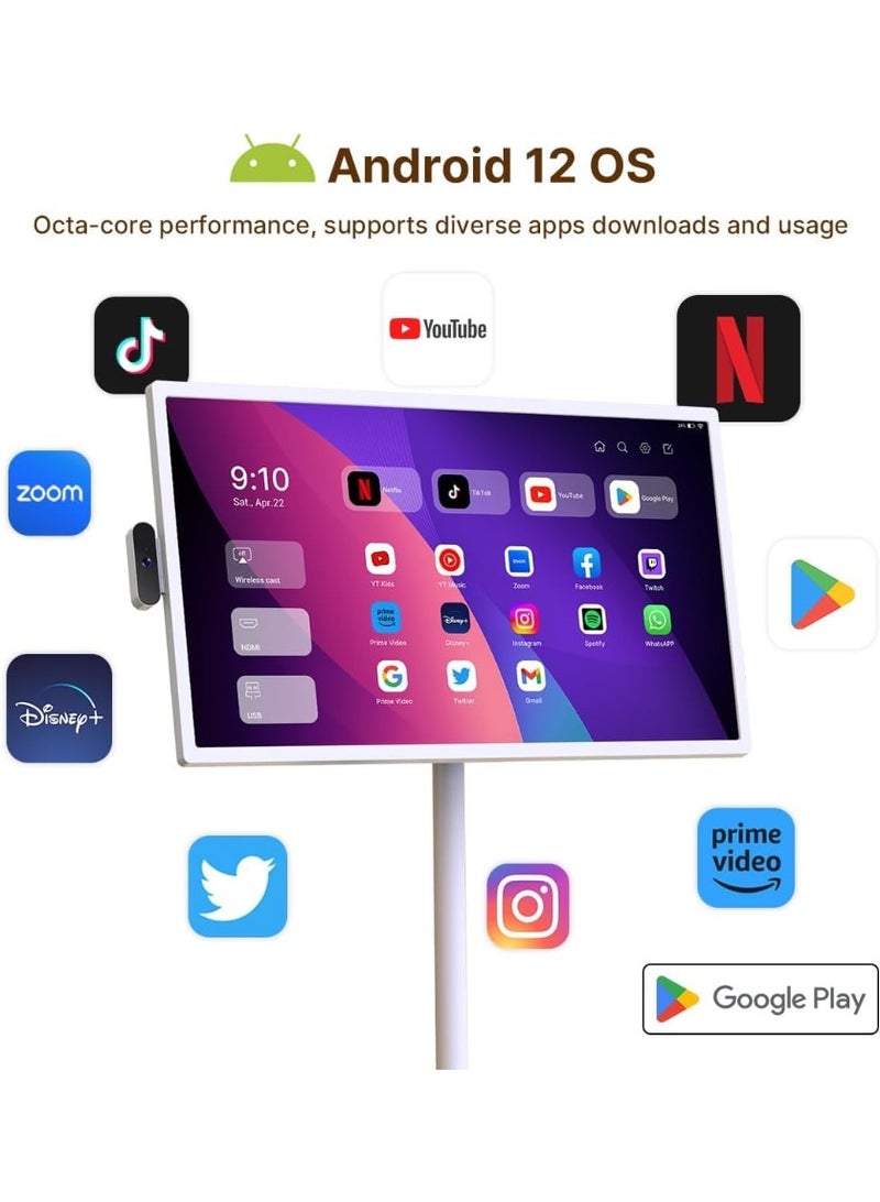 32-Inch Portable Smart Touchscreen Monitor | 1080p FHD Display with LG Incell Technology, Android OS, Built-in Battery, Full Rotation & Remote Control  - Image 2