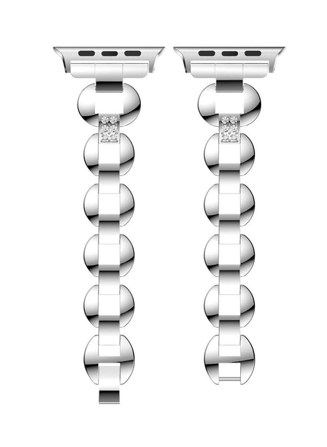 ISank Replacement Watch Band For Apple Watch Series 3/2/1 Silver - Image 2