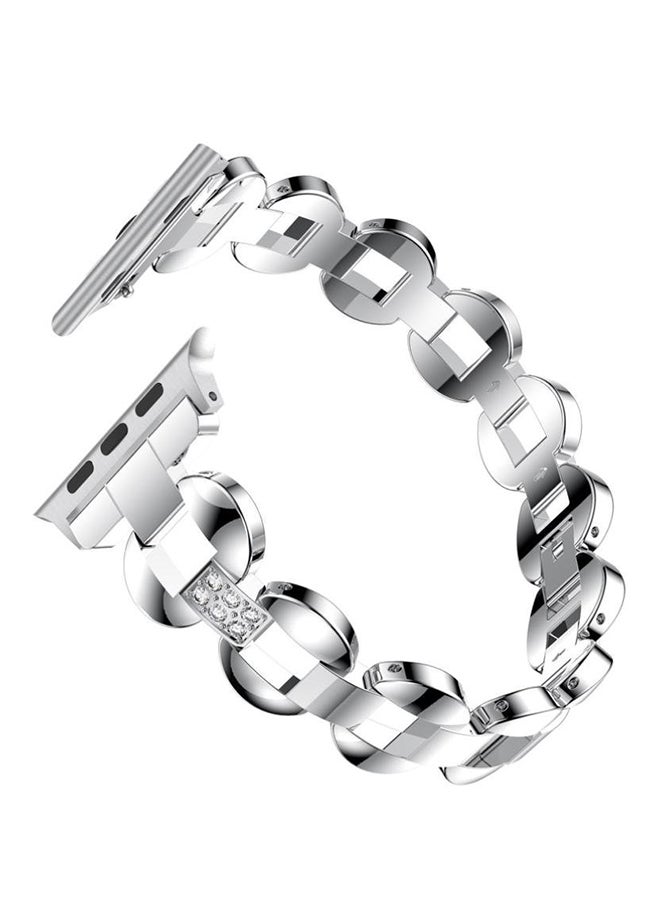 ISank Replacement Watch Band For Apple Watch Series 3/2/1 Silver - Image 1