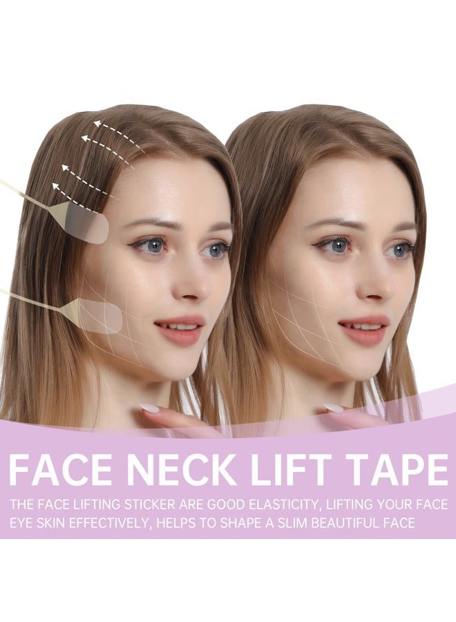 Face Lift Tape, Face Lift Sticker Ultra-thin Invisible Face Tape for Instant Face, V-face Neck and Eye Lift (4pcs Elastic Bands 20pcs Replacement Tapes) - Image 2