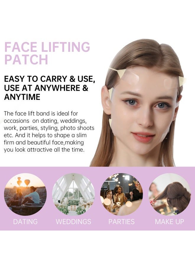 Face Lift Tape, Face Lift Sticker Ultra-thin Invisible Face Tape for Instant Face, V-face Neck and Eye Lift (4pcs Elastic Bands 20pcs Replacement Tapes) - Image 5
