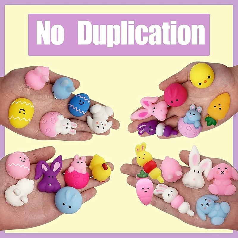 JDSTY 24Pcs Easter Mochi Squishy Toys Stress Relief Squishies for Kids Boys Girls Toddlers Easter Basket Stuffers Egg Fillers Gifts Party Favors - Image 3