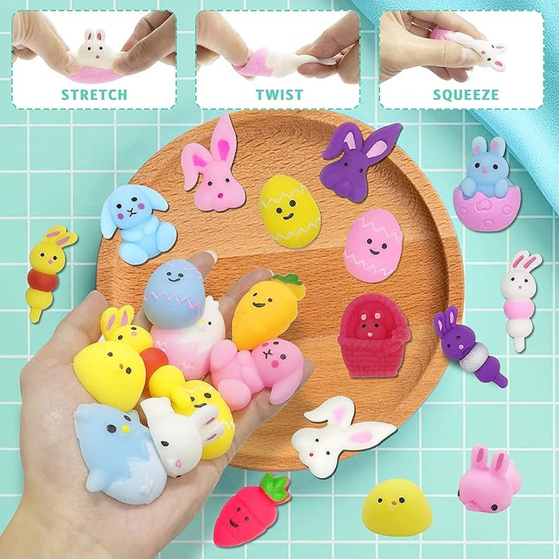 JDSTY 24Pcs Easter Mochi Squishy Toys Stress Relief Squishies for Kids Boys Girls Toddlers Easter Basket Stuffers Egg Fillers Gifts Party Favors - Image 5