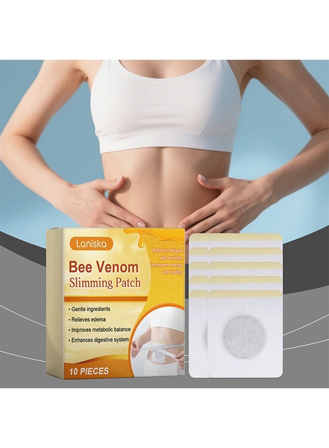 LANISKA 10 Patches Bee Venom Slimming Patch, Weight Loss Patches, Slimming Patch Belly Patch, Help Detoxify Toneand Tighten Skin,Toning Contouring Firming, Thin Pa-tch Navel Stick Burning Fat Weight Loss For Body Beauty, Sweatproof Belly Pa-Tches - Image 2
