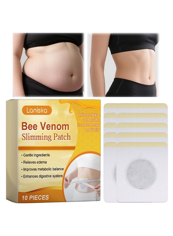 LANISKA 10 Patches Bee Venom Slimming Patch, Weight Loss Patches, Slimming Patch Belly Patch, Help Detoxify Toneand Tighten Skin,Toning Contouring Firming, Thin Pa-tch Navel Stick Burning Fat Weight Loss For Body Beauty, Sweatproof Belly Pa-Tches - Image 1