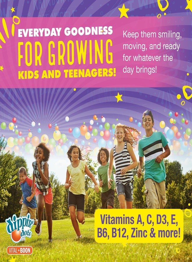 Vital+Boon Dippin' Dots - Multivitamin Gummies for Kids Rainbow Fruit Flavor Complete Multivitamin Chewy Gummies Vitamin A, B, C, D3, E, B6, Zinc - 60 Count - Image 2