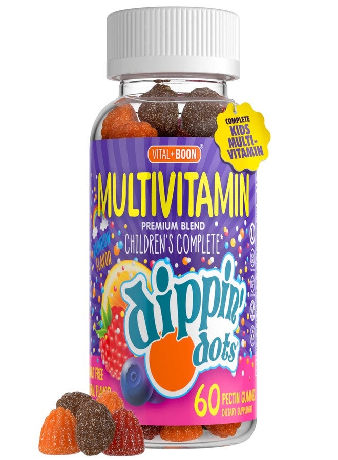 Vital+Boon Dippin' Dots - Multivitamin Gummies for Kids Rainbow Fruit Flavor Complete Multivitamin Chewy Gummies Vitamin A, B, C, D3, E, B6, Zinc - 60 Count - Image 1