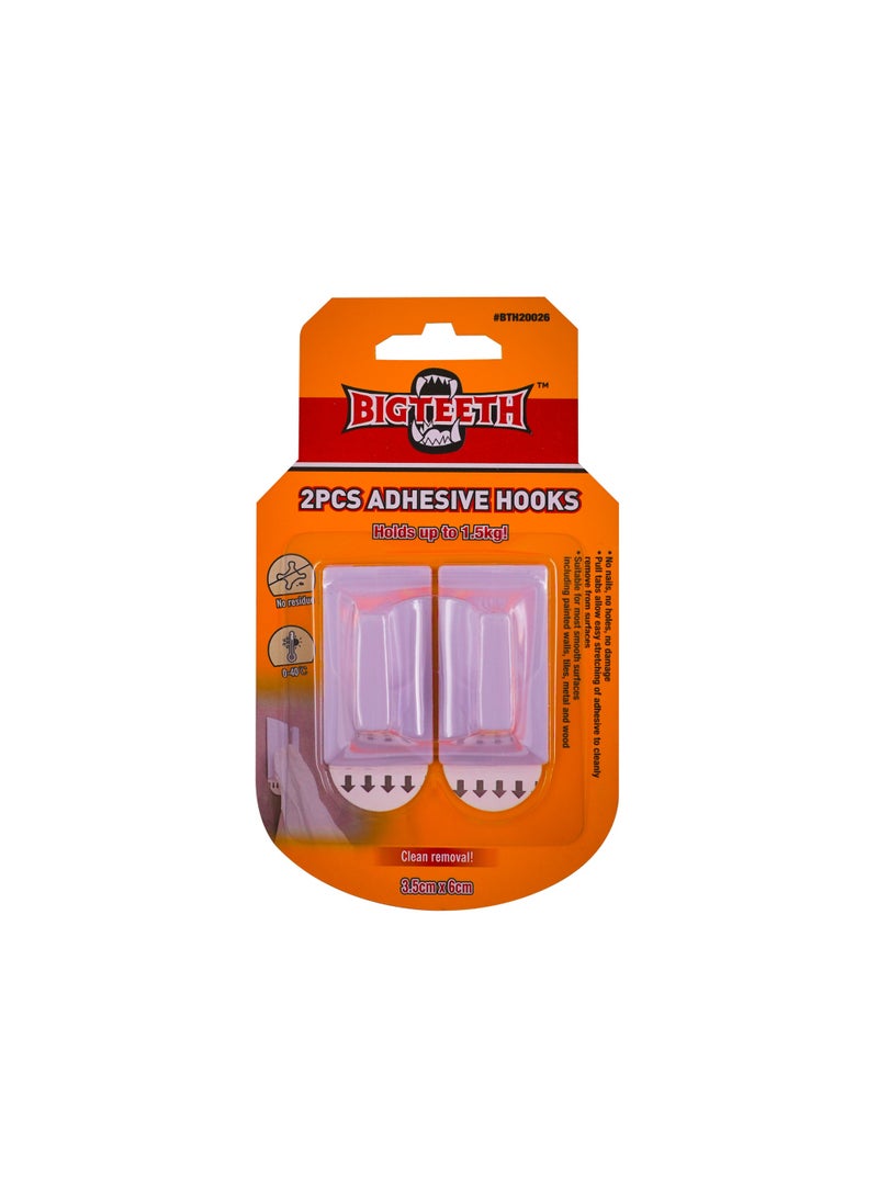 2PCS Adhesive Hooks 3.5cm x 6cm.