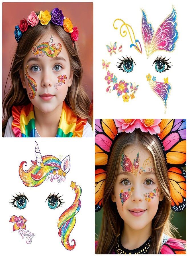 Leesgel 24 Sheets Glitter Face Tattoos for Kids - Face Paint Tattoos for Boys Girls Birthday, Party Favors, Prizes for Kids Classroom, Trick or Treat, Goodie Bag Stuffers, Stocking Stuffers and Gifts - Image 5