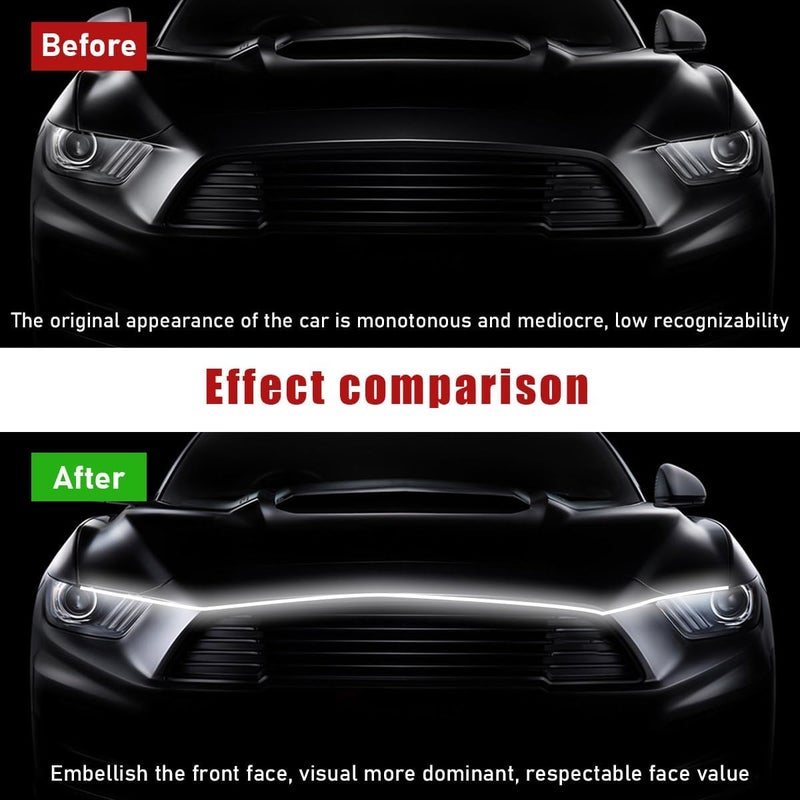 Ohleats 79 Inch Car Hood Light Strip - Flexible Waterproof LED Running Light with Dynamic Scan Effect for SUVs and Trucks - Image 5