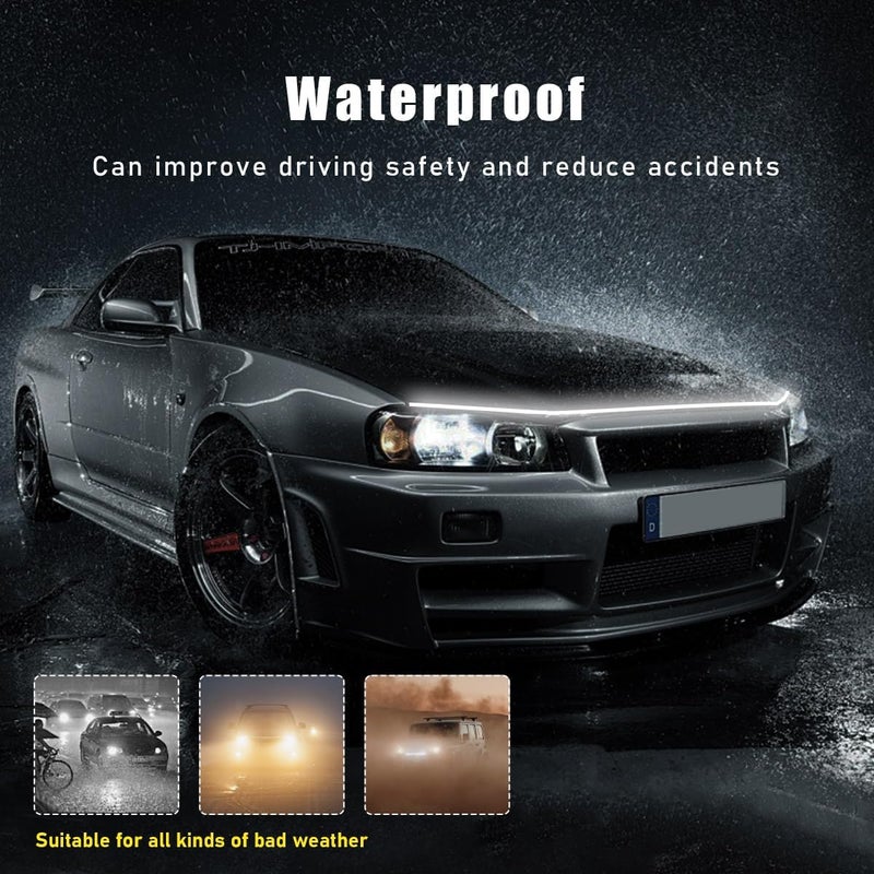 Ohleats 79 Inch Car Hood Light Strip - Flexible Waterproof LED Running Light with Dynamic Scan Effect for SUVs and Trucks - Image 4