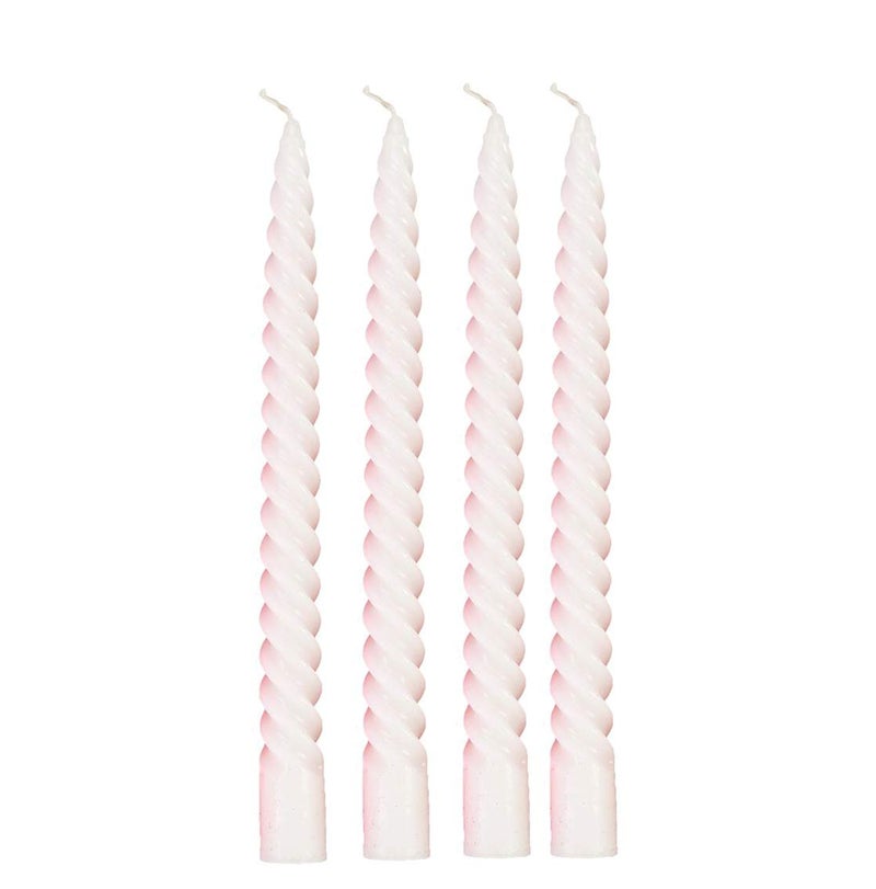 atorakushon® Paraffin Wax Smokeless Scented White Twisted Stick Candles Decorations for Living Room White Pack of 4 - Image 1