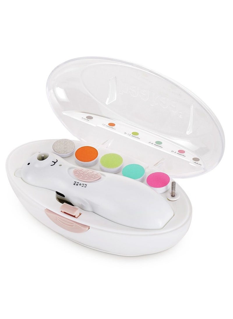 haakaa - Baby Rechargeable Nail Trimmer Electric With LED Light, Additional Replacement Heads And Charging Cable, Bear Design - Image 1