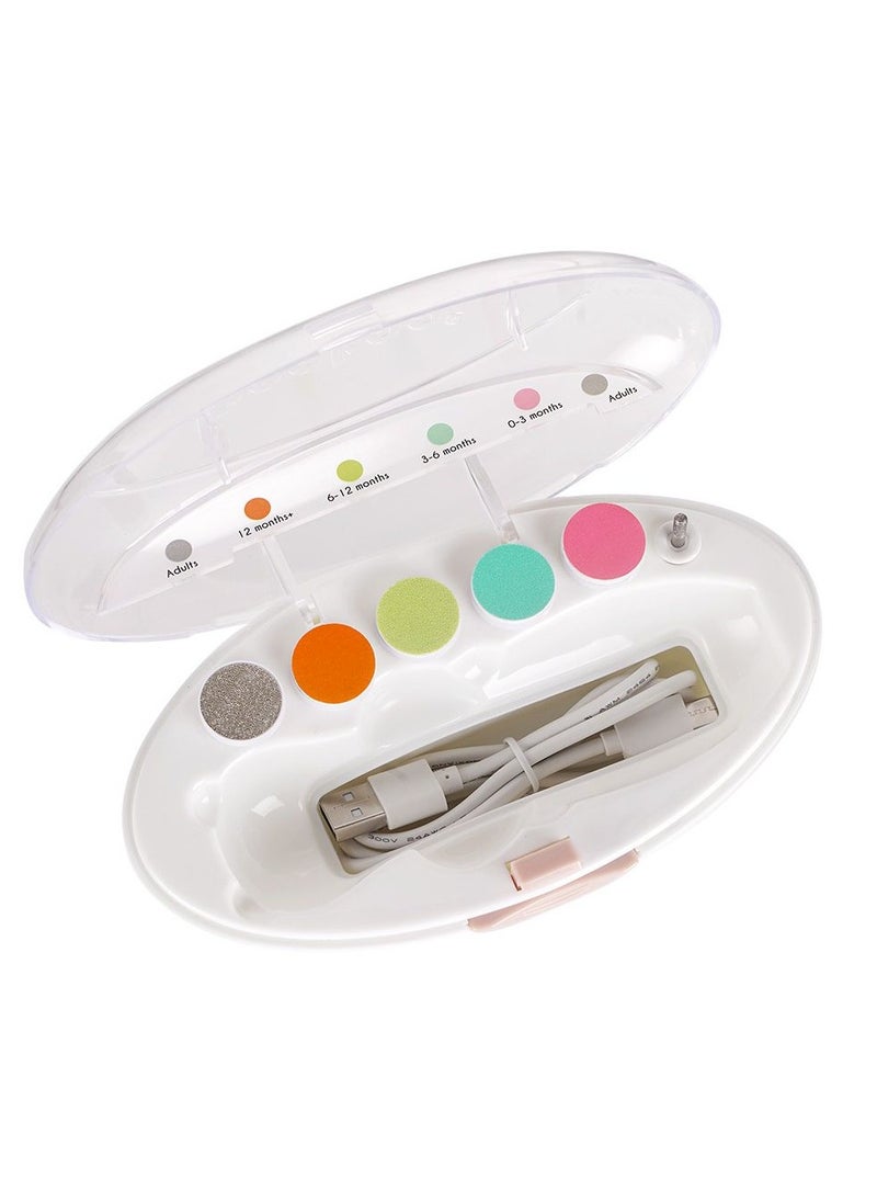 haakaa - Baby Rechargeable Nail Trimmer Electric With LED Light, Additional Replacement Heads And Charging Cable, Bear Design - Image 1