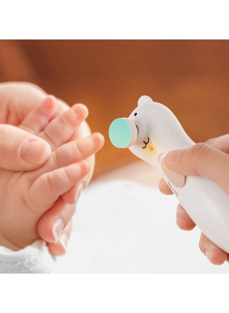 haakaa - Baby Rechargeable Nail Trimmer Electric With LED Light, Additional Replacement Heads And Charging Cable, Bear Design - Image 1