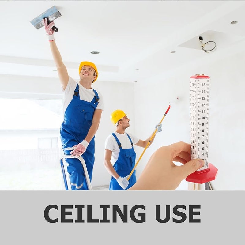 مسطرة تسوية البلاط المتدرجة من أربعة جوانب مع أداة قياس الكفاف لتحديد موضع بلاط السقف والأرضيات - Image 5