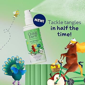 Childs Farm 3 in 1 Hair Detangler Spray Heat Styling Protector Apple and Pear Fragrance Children Kids 100ml - Image 2