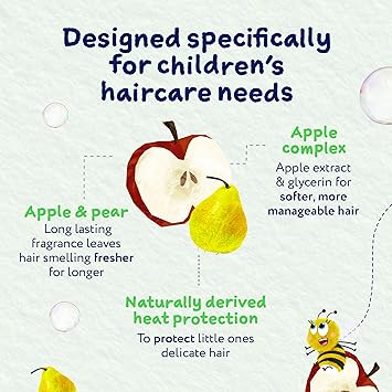 Childs Farm 3 in 1 Hair Detangler Spray Heat Styling Protector Apple and Pear Fragrance Children Kids 100ml - Image 4