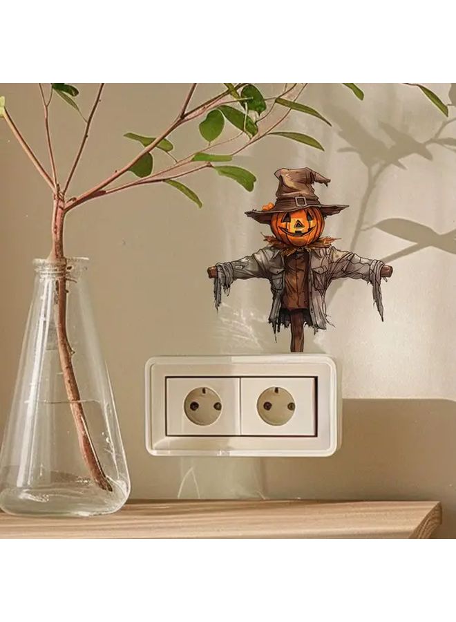 Creative Cartoon Pumpkin Scarecrow Light Switch Sticker Decor for Living Room Bedroom - Image 3