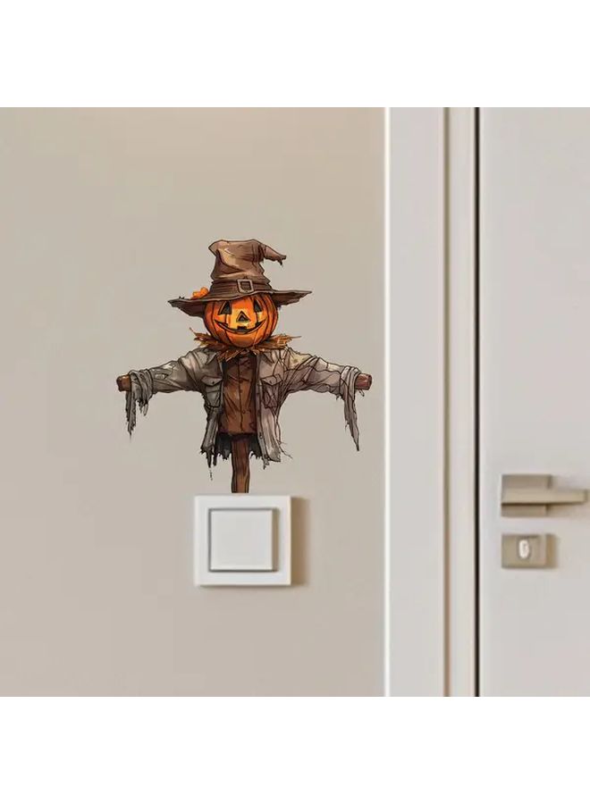 Creative Cartoon Pumpkin Scarecrow Light Switch Sticker Decor for Living Room Bedroom - Image 1