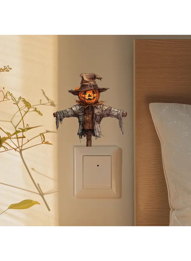 Creative Cartoon Pumpkin Scarecrow Light Switch Sticker Decor for Living Room Bedroom - Image 2