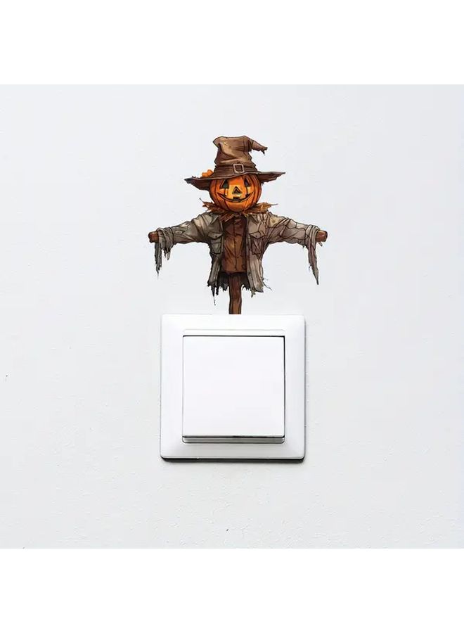 Creative Cartoon Pumpkin Scarecrow Light Switch Sticker Decor for Living Room Bedroom - Image 4