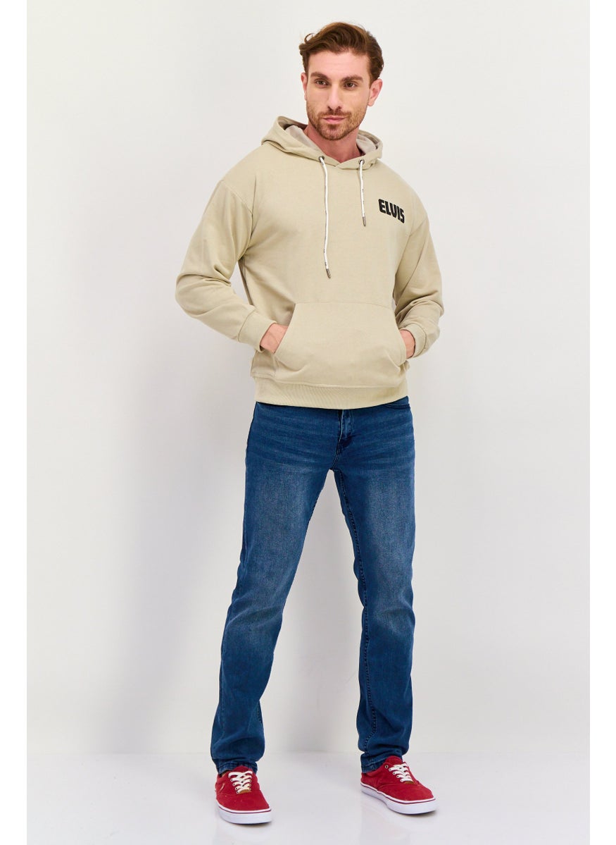 ELVIS Men Hooded Brand Logo Long Sleeves Sweatshirt, Black  - Image 4